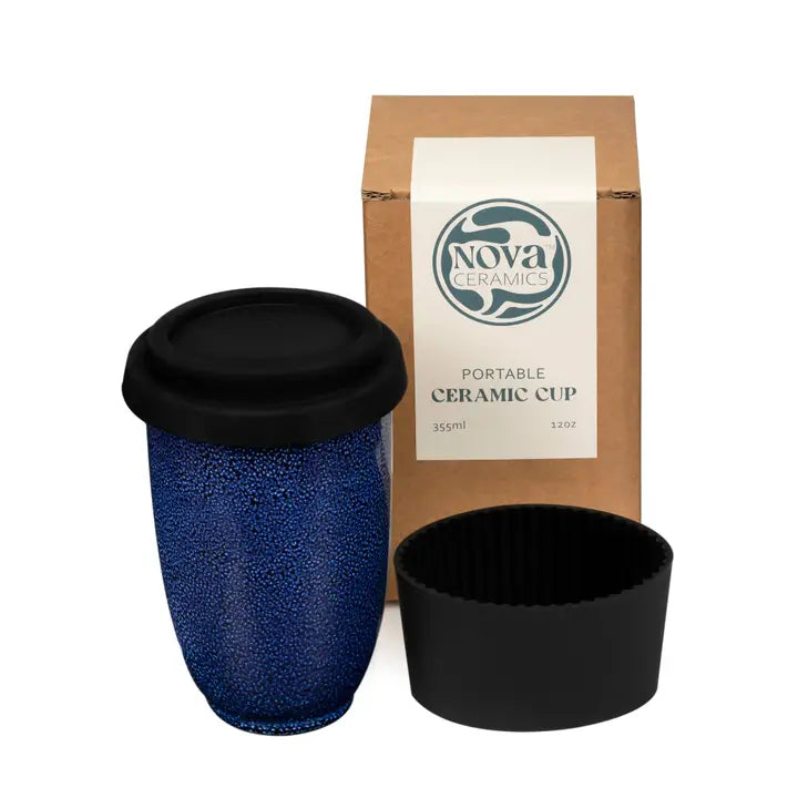 Ceramic Reusable Travel Mug- 12oz. - NEW!- ABYSS