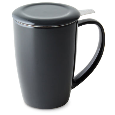 Curve Tall Tea Mug with Infuser- 15 oz.- Black
