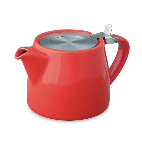 Stump Teapot with Stainless Lid & Infuser 18 oz. - Red