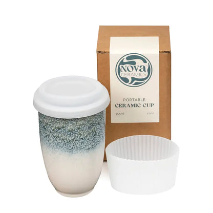 Ceramic Reusable Travel Mug- 12oz.- NEW!- GLACIER