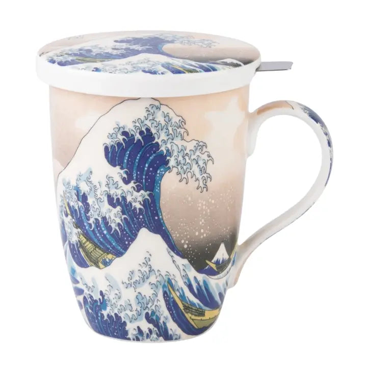 Hokusai The Great Wave Infuser Mug with Lid