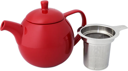 Curve Teapot with Infuser -  24 oz  Red
