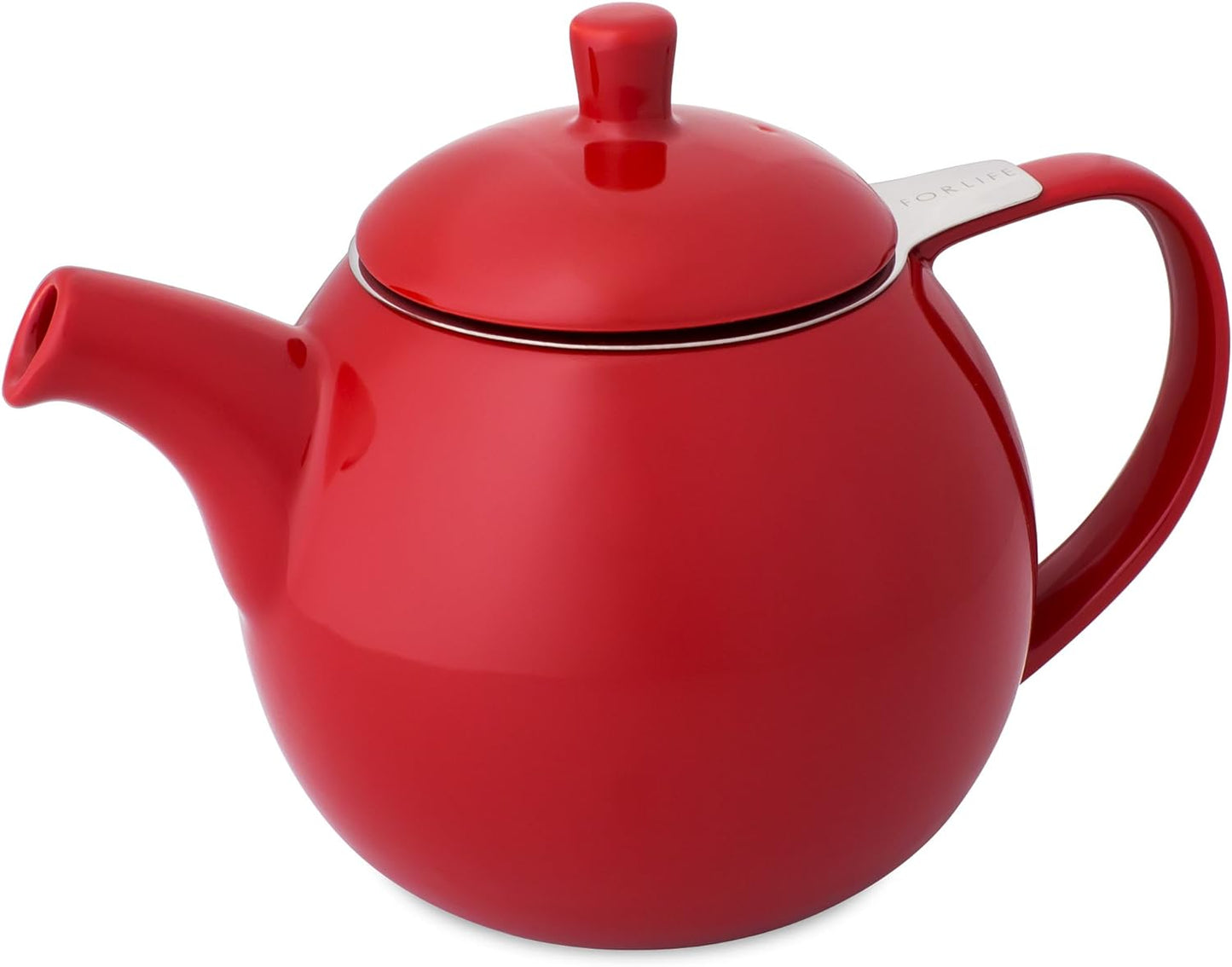 Curve Teapot with Infuser -  24 oz  Red