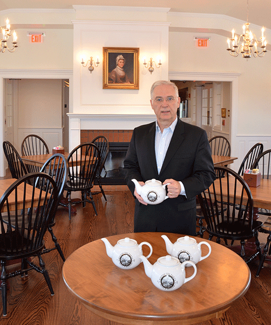 Elmwood Owner Bruce Richardson is the Tea Master at Boston Tea Party Museum
