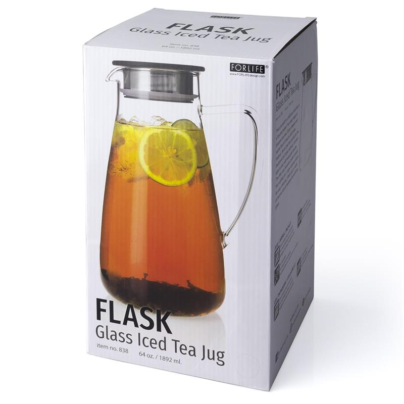 Flask Glass Iced Tea Pitcher - 64 oz