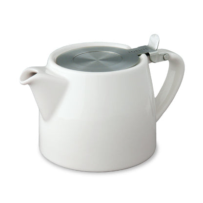 Stump Teapot with Stainless Lid & Infuser 18 oz. - White