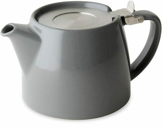 Stump Teapot with Stainless Lid & Infuser - 18 oz. Gray