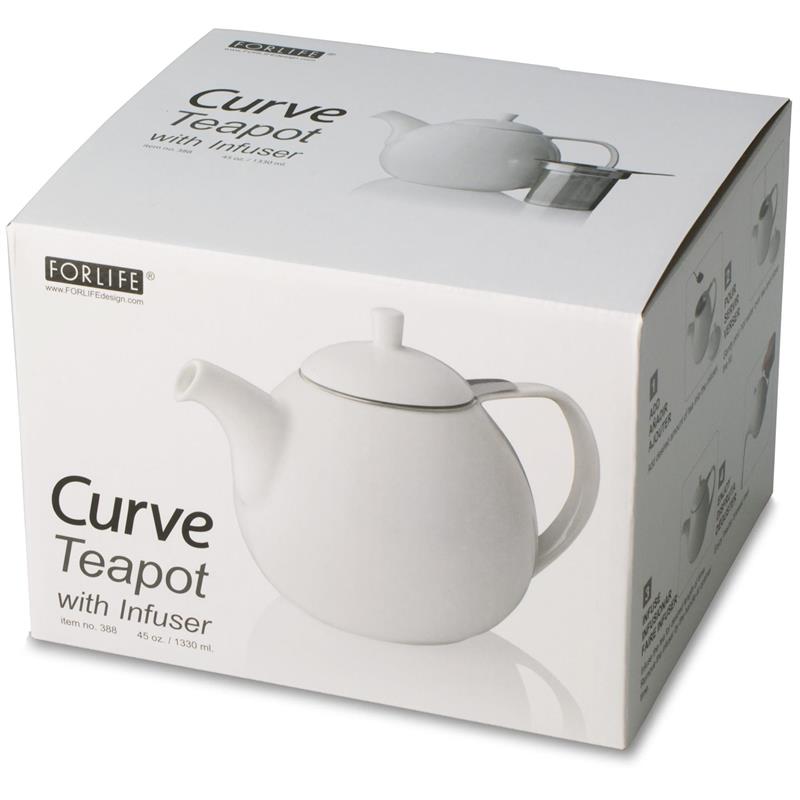 Curve Teapot with Infuser - 45 oz Gray