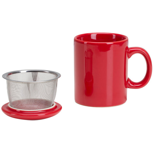 Infuser Mug with Lid - 11 oz Red