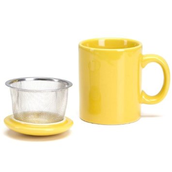 Infuser Mug with Lid - 11 oz Yellow